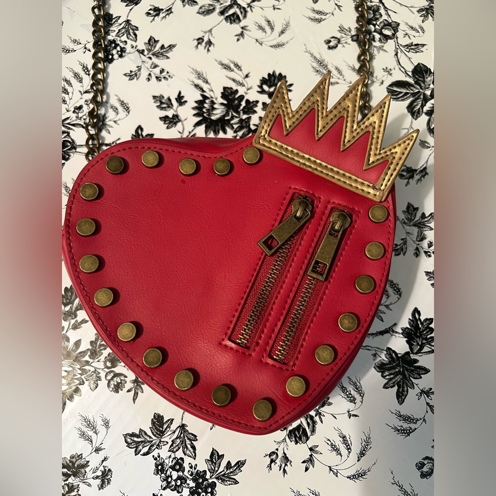 Disney descendants Red Heart Crossbody Bag with Gold Accents